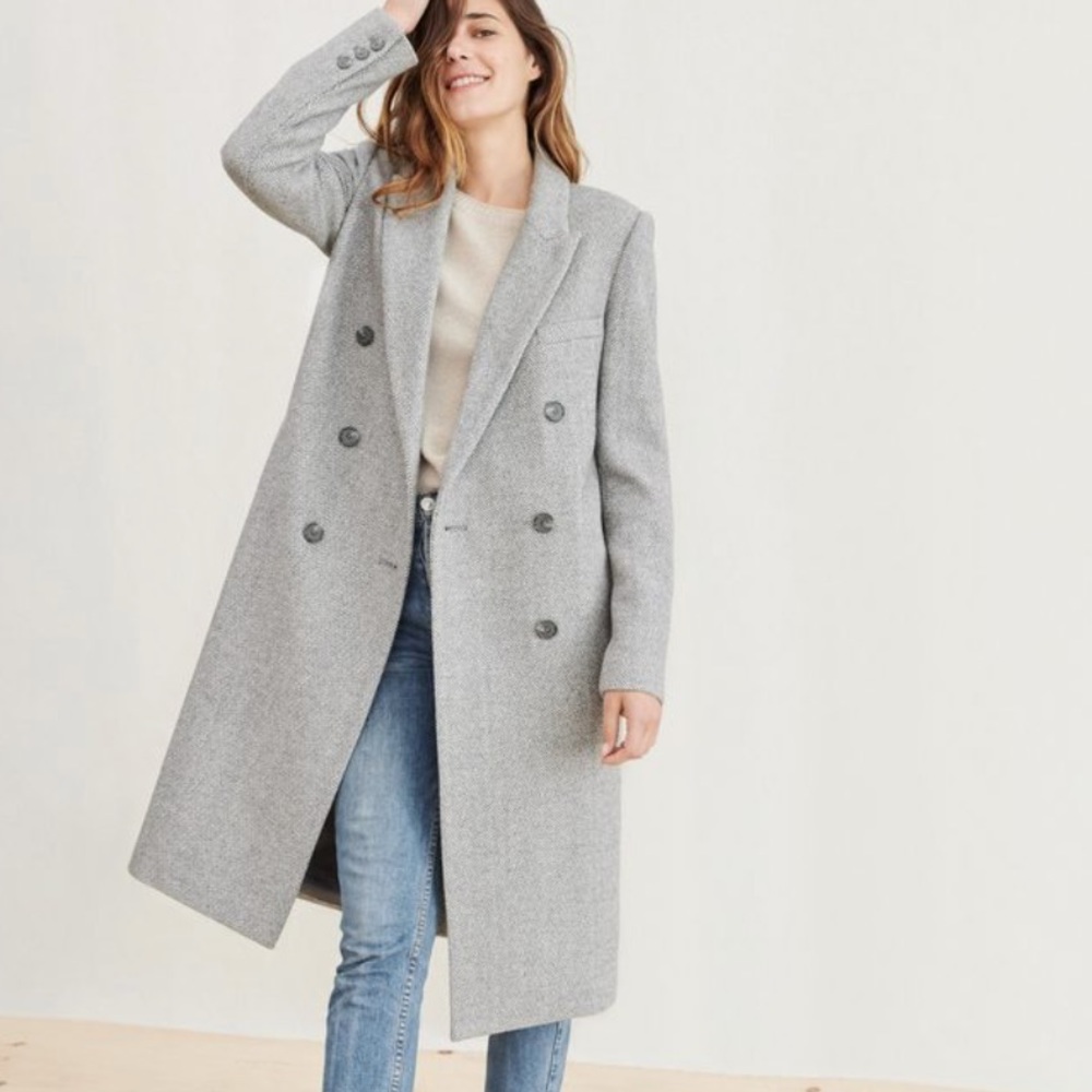 Jenni Kayne Herringbone Coat Grey S